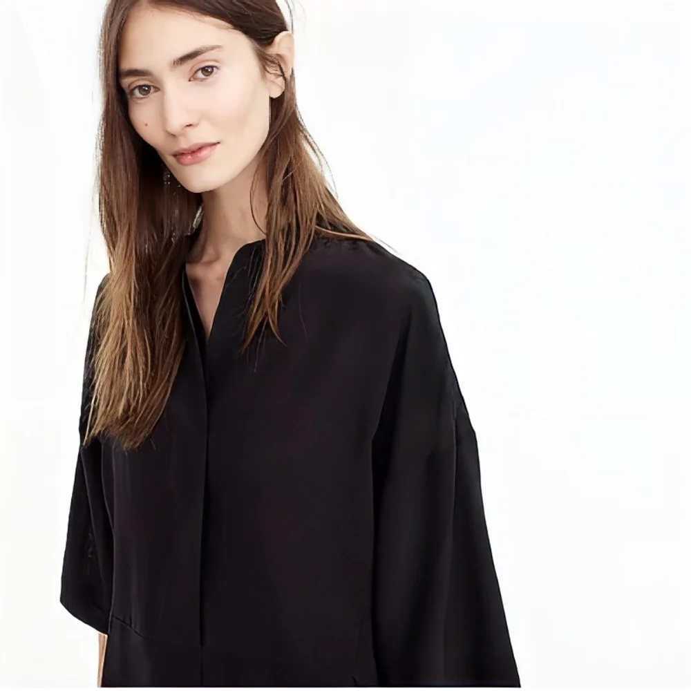 J. Crew Tunic 100% Silk Classic Black  Size S - Picture 8 of 15
